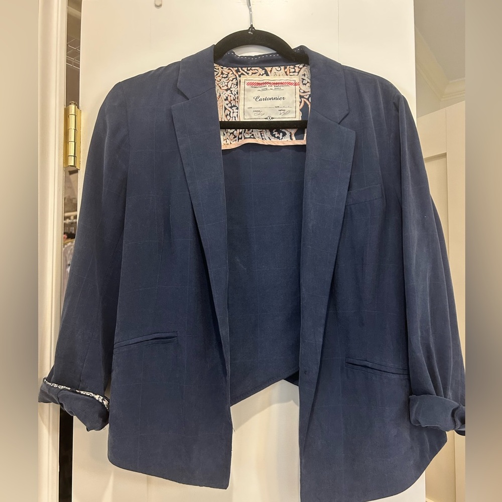 Anthropologie Cartonnier navy blazer